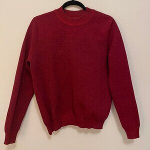 Red Frnch Sweater with Mock Neck